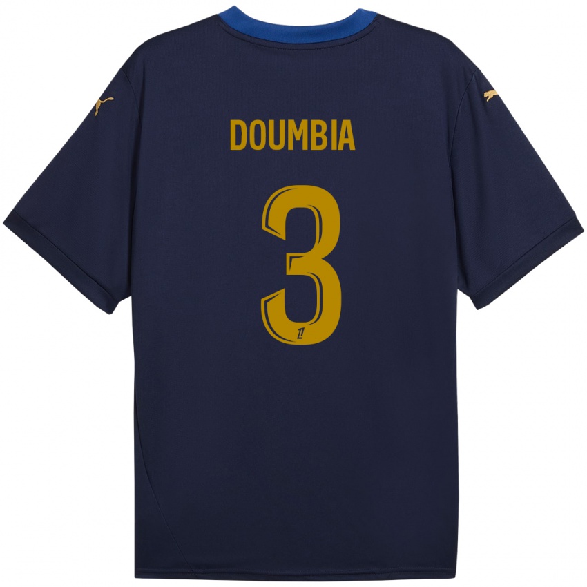 Kinderen Kamory Doumbia #3 Marineblauw Goud Uitshirt Uittenue 2024/25 T-Shirt