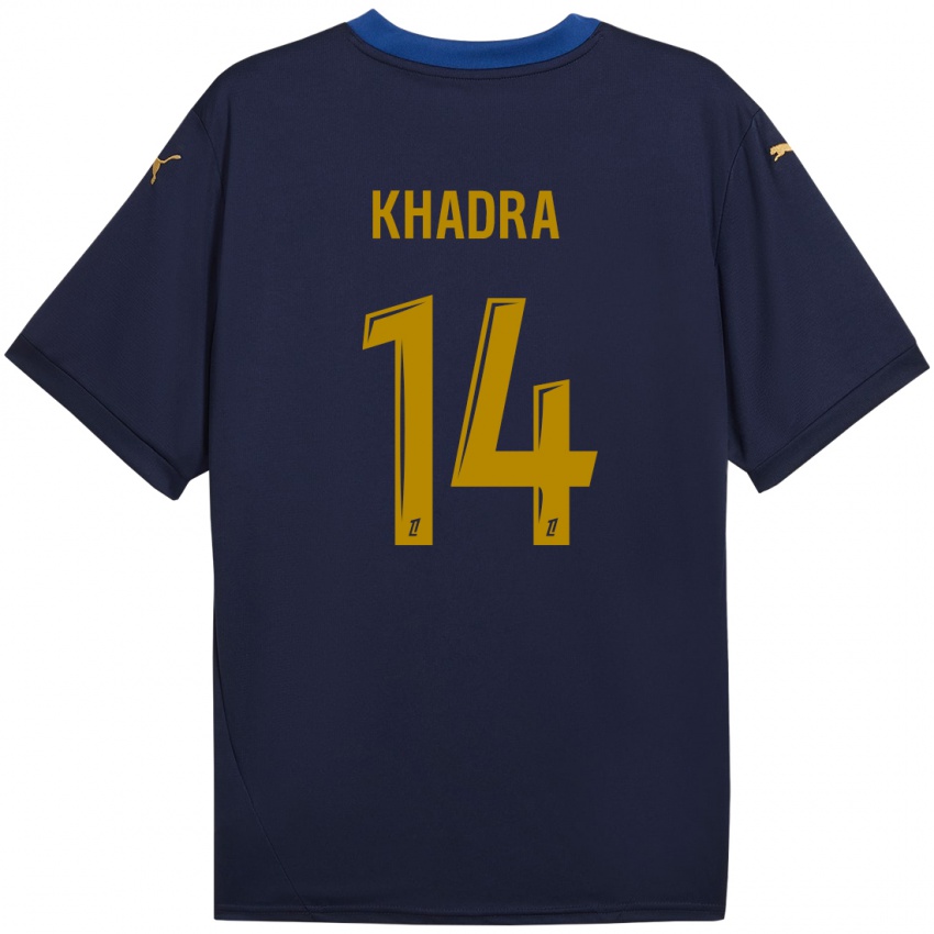 Kinderen Reda Khadra #14 Marineblauw Goud Uitshirt Uittenue 2024/25 T-Shirt