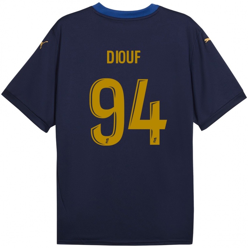 Kinderen Yehvann Diouf #94 Marineblauw Goud Uitshirt Uittenue 2024/25 T-Shirt