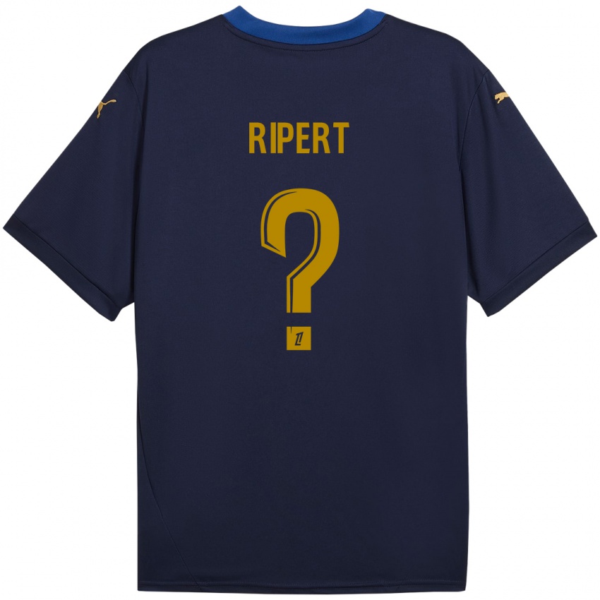 Kinderen Léo Ripert #0 Marineblauw Goud Uitshirt Uittenue 2024/25 T-Shirt