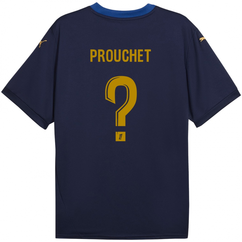 Kinderen Killian Prouchet #0 Marineblauw Goud Uitshirt Uittenue 2024/25 T-Shirt