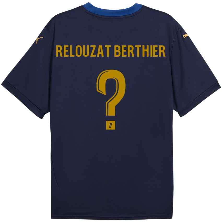 Kinderen Maxime Relouzat Berthier #0 Marineblauw Goud Uitshirt Uittenue 2024/25 T-Shirt