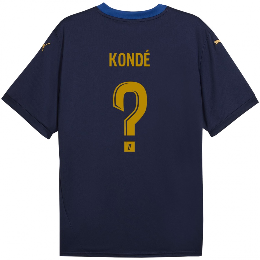 Kinderen Jean-Charles Kondé #0 Marineblauw Goud Uitshirt Uittenue 2024/25 T-Shirt