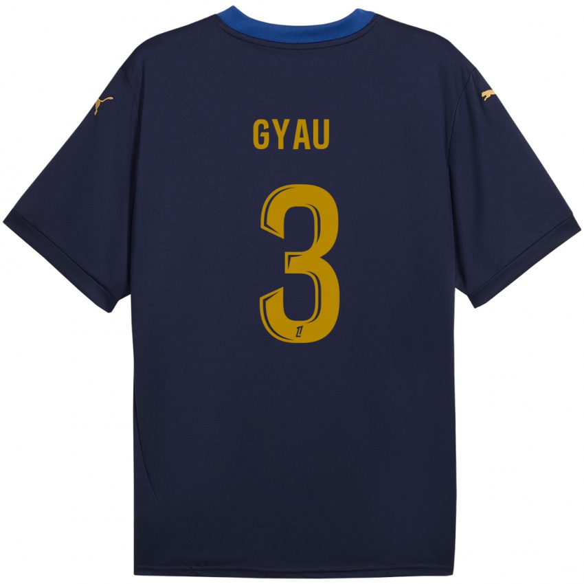 Kinderen Mia Gyau #3 Marineblauw Goud Uitshirt Uittenue 2024/25 T-Shirt