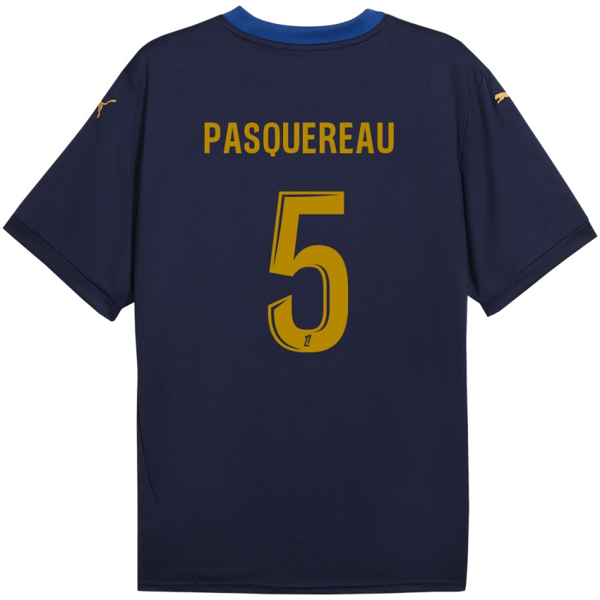 Kinderen Julie Pasquereau #5 Marineblauw Goud Uitshirt Uittenue 2024/25 T-Shirt