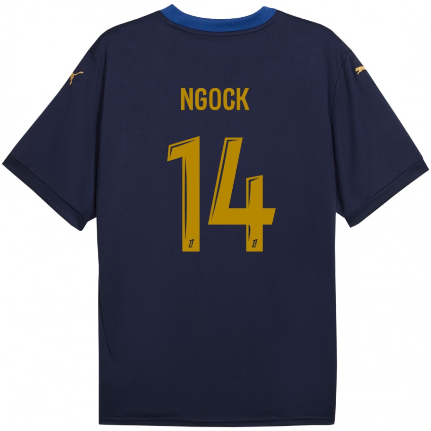 Kinderen Monique Ngock #14 Marineblauw Goud Uitshirt Uittenue 2024/25 T-Shirt