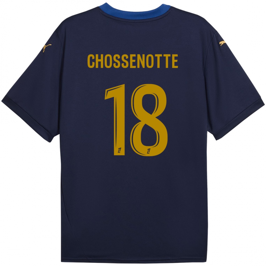 Kinderen Shana Chossenotte #18 Marineblauw Goud Uitshirt Uittenue 2024/25 T-Shirt