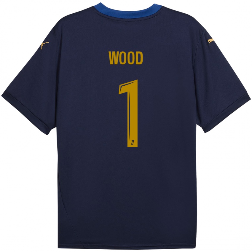 Kinderen Mackenzie Wood #1 Marineblauw Goud Uitshirt Uittenue 2024/25 T-Shirt