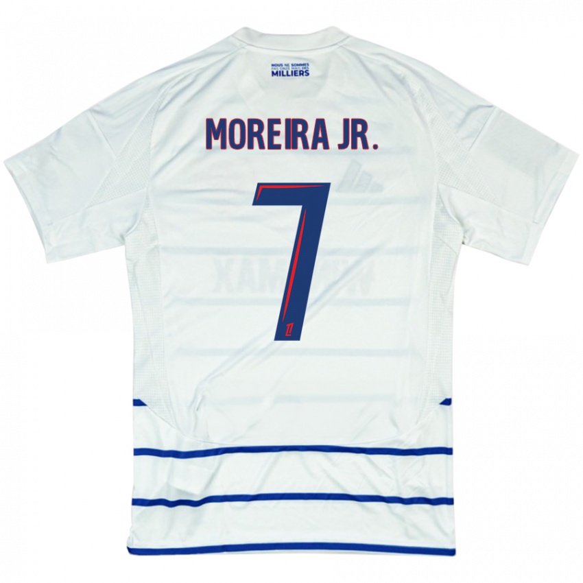 Kinderen Diego Moreira #7 Wit Blauw Uitshirt Uittenue 2024/25 T-Shirt