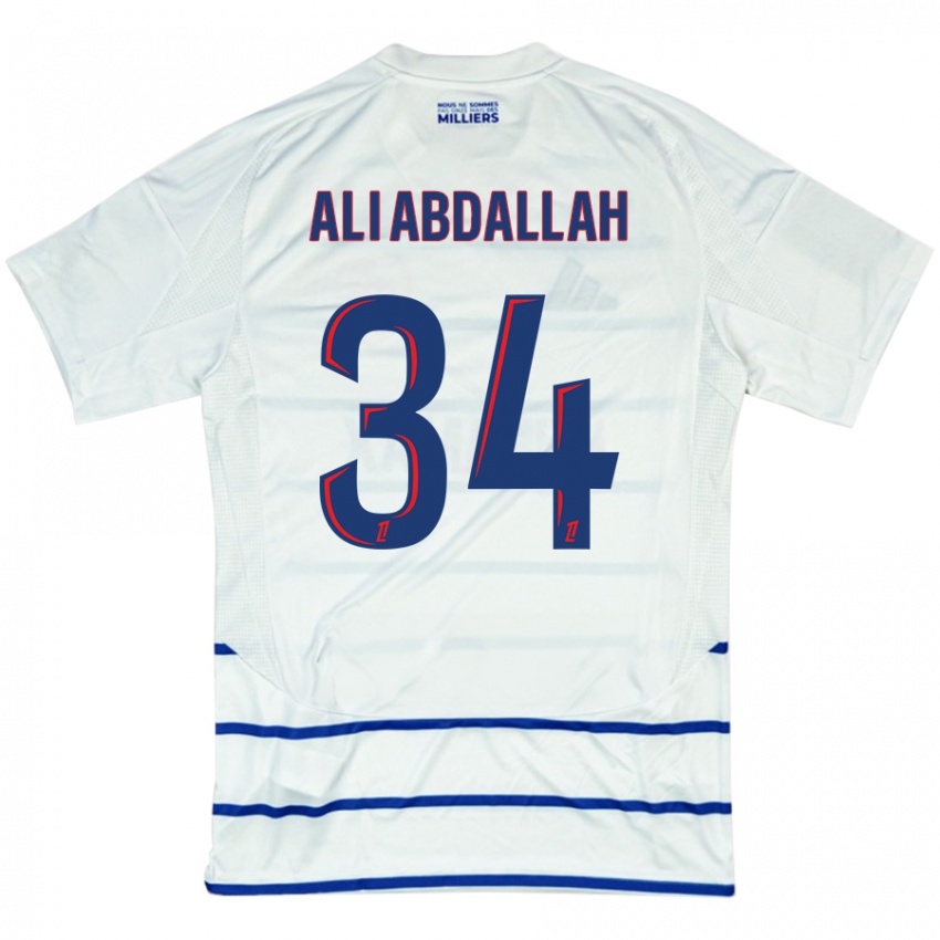 Kinderen Aboubacar Ali Abdallah #34 Wit Blauw Uitshirt Uittenue 2024/25 T-Shirt