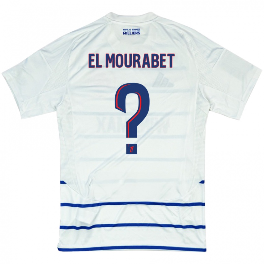 Kinderen Samir El Mourabet #0 Wit Blauw Uitshirt Uittenue 2024/25 T-Shirt