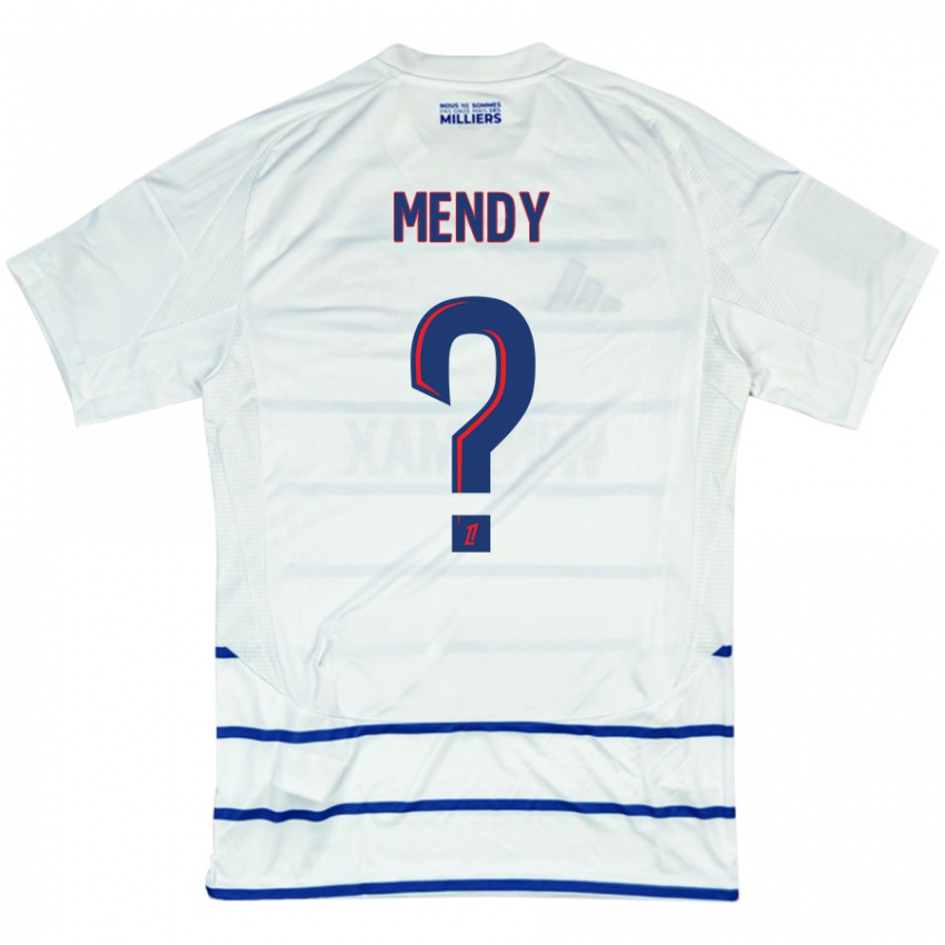 Kinderen François Mendy #0 Wit Blauw Uitshirt Uittenue 2024/25 T-Shirt