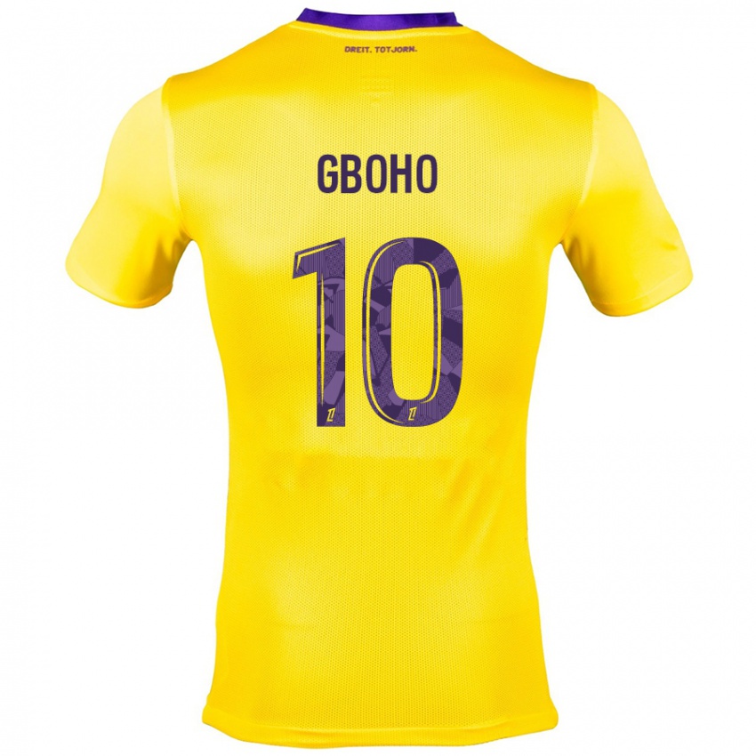 Kinderen Yann Gboho #10 Geel Paars Uitshirt Uittenue 2024/25 T-Shirt