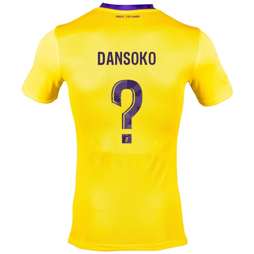 Kinderen Mohamed Dansoko #0 Geel Paars Uitshirt Uittenue 2024/25 T-Shirt