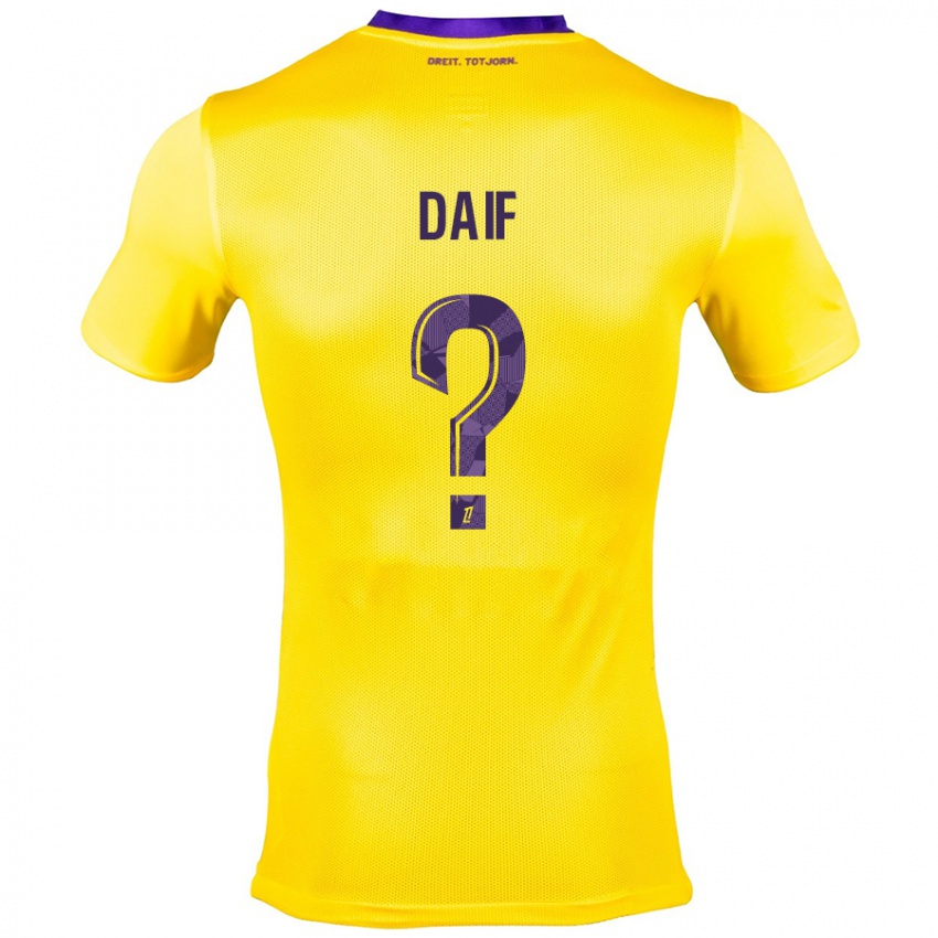 Kinderen Mouhamed Daif #0 Geel Paars Uitshirt Uittenue 2024/25 T-Shirt