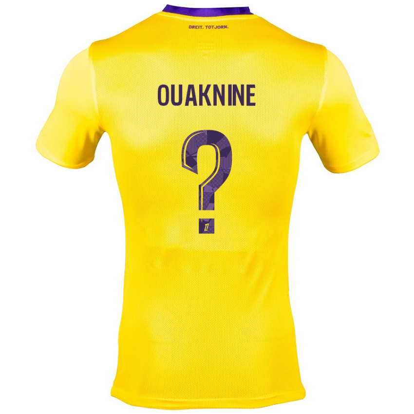 Kinderen Jules Ouaknine #0 Geel Paars Uitshirt Uittenue 2024/25 T-Shirt