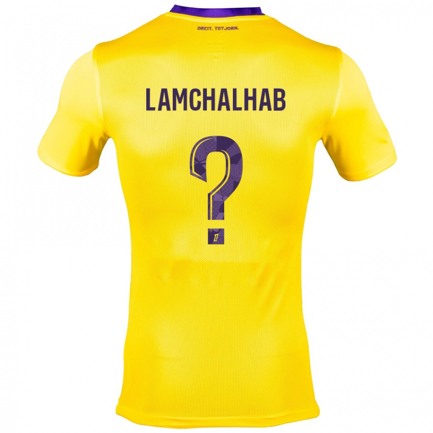 Kinderen Merwan Lamchalhab #0 Geel Paars Uitshirt Uittenue 2024/25 T-Shirt