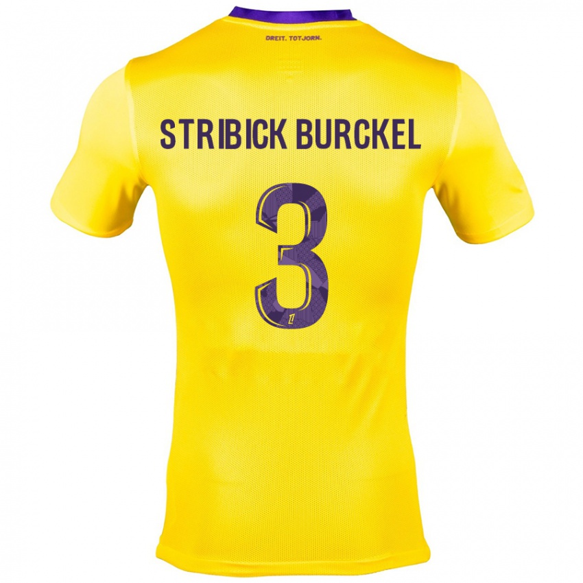 Kinderen Laetitia Stribick-Burckel #3 Geel Paars Uitshirt Uittenue 2024/25 T-Shirt