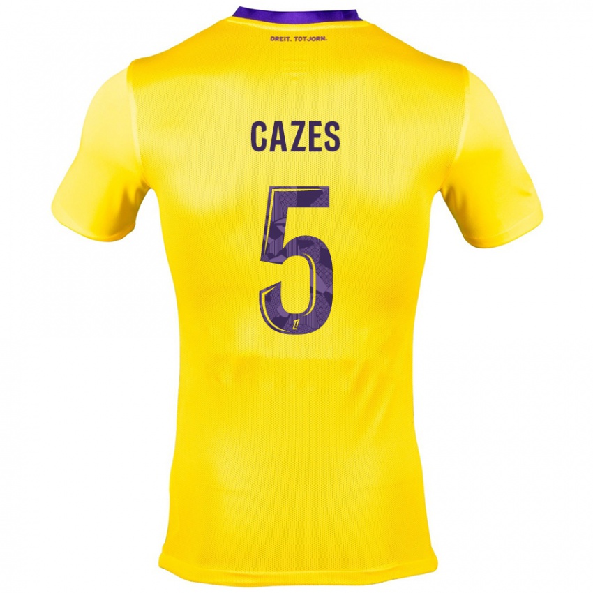 Kinderen Manon Cazes #5 Geel Paars Uitshirt Uittenue 2024/25 T-Shirt