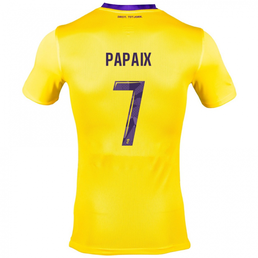 Kinderen Marie Papaix #7 Geel Paars Uitshirt Uittenue 2024/25 T-Shirt