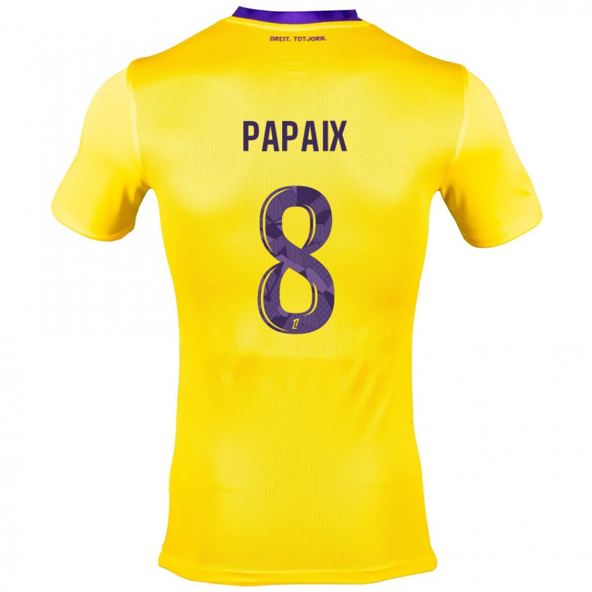 Kinderen Pauline Papaix #8 Geel Paars Uitshirt Uittenue 2024/25 T-Shirt