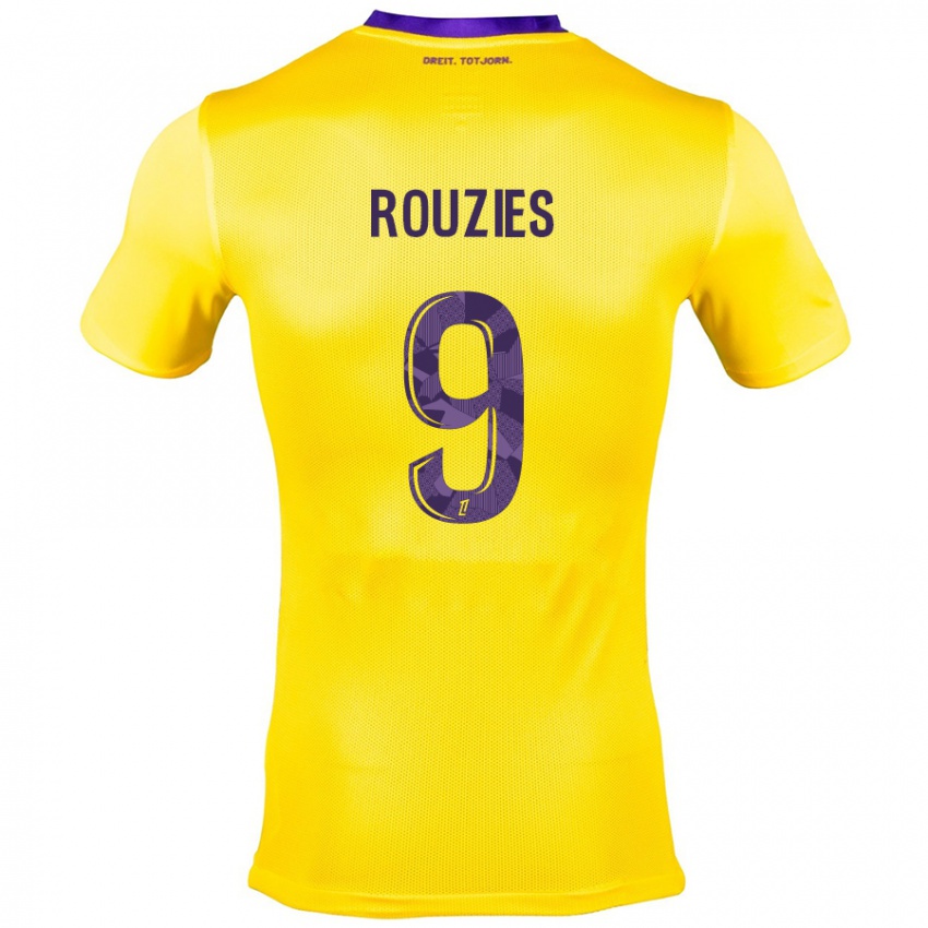 Kinderen Manon Rouzies #9 Geel Paars Uitshirt Uittenue 2024/25 T-Shirt