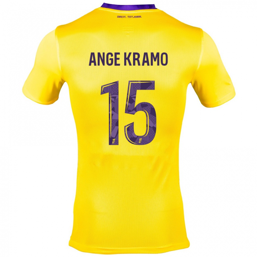 Kinderen Marie Ange Kramo #15 Geel Paars Uitshirt Uittenue 2024/25 T-Shirt