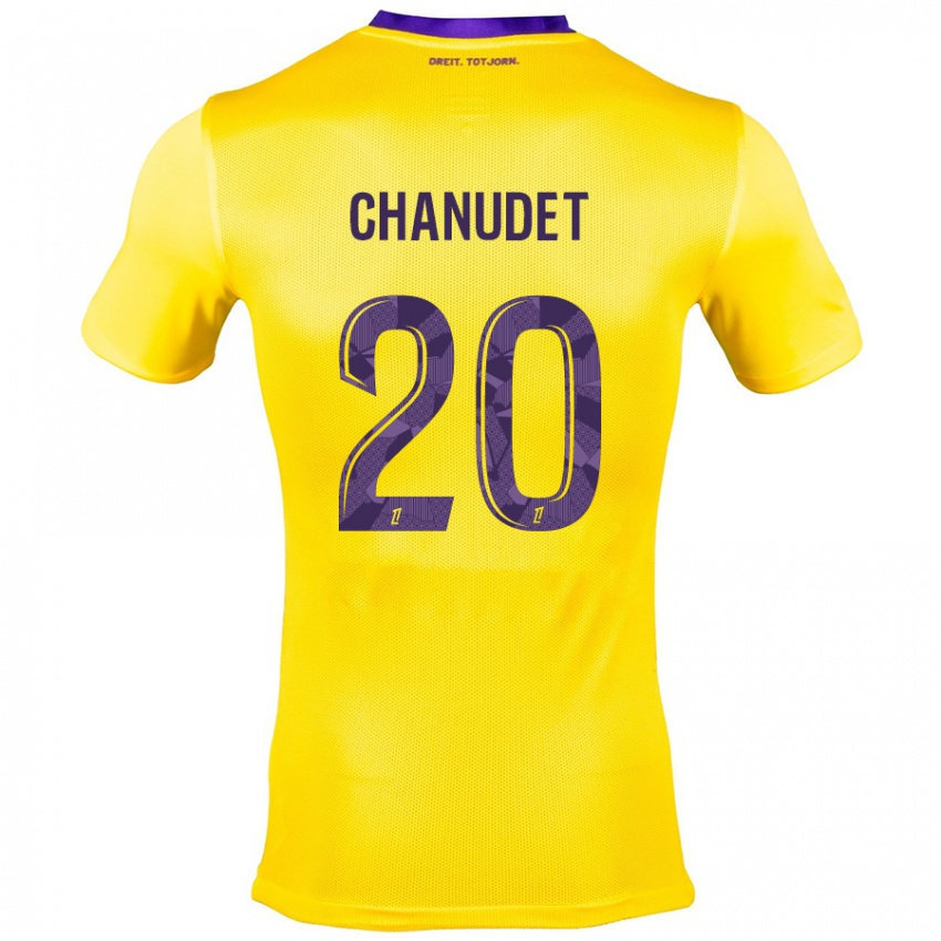 Kinderen Coralie Chanudet #20 Geel Paars Uitshirt Uittenue 2024/25 T-Shirt