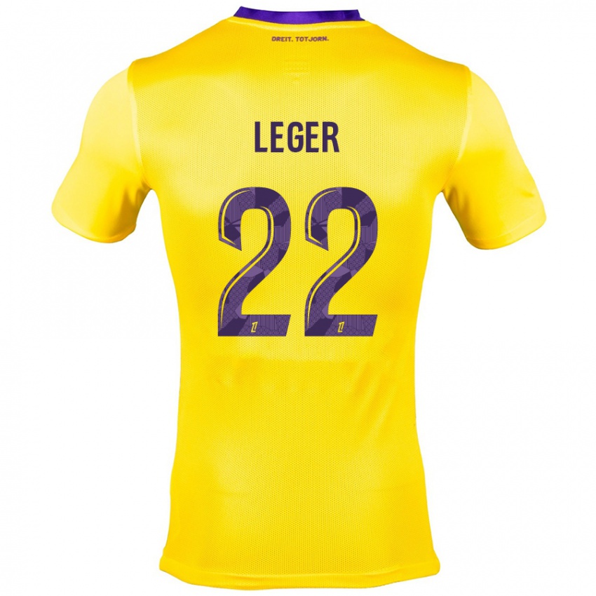 Kinderen Christelle Léger #22 Geel Paars Uitshirt Uittenue 2024/25 T-Shirt