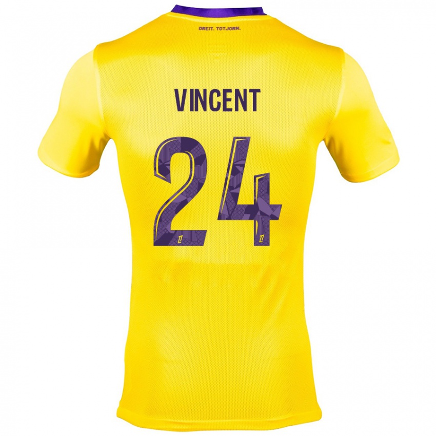 Kinderen Magalie Vincent #24 Geel Paars Uitshirt Uittenue 2024/25 T-Shirt