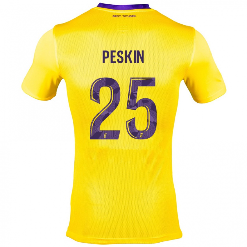 Kinderen Kelso Peskin #25 Geel Paars Uitshirt Uittenue 2024/25 T-Shirt