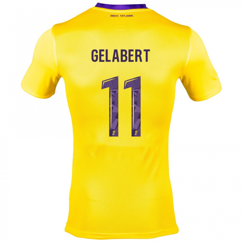 Kinderen César Gelabert #11 Geel Paars Uitshirt Uittenue 2024/25 T-Shirt