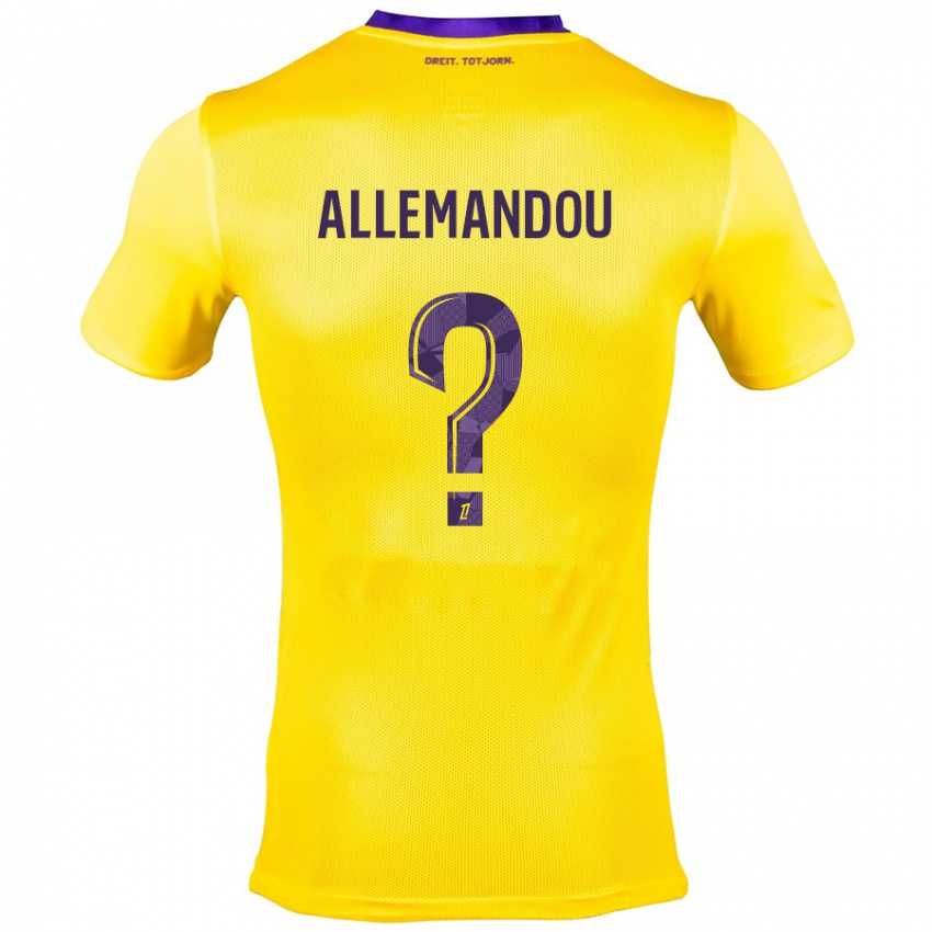 Kinderen Teddy Allemandou #0 Geel Paars Uitshirt Uittenue 2024/25 T-Shirt