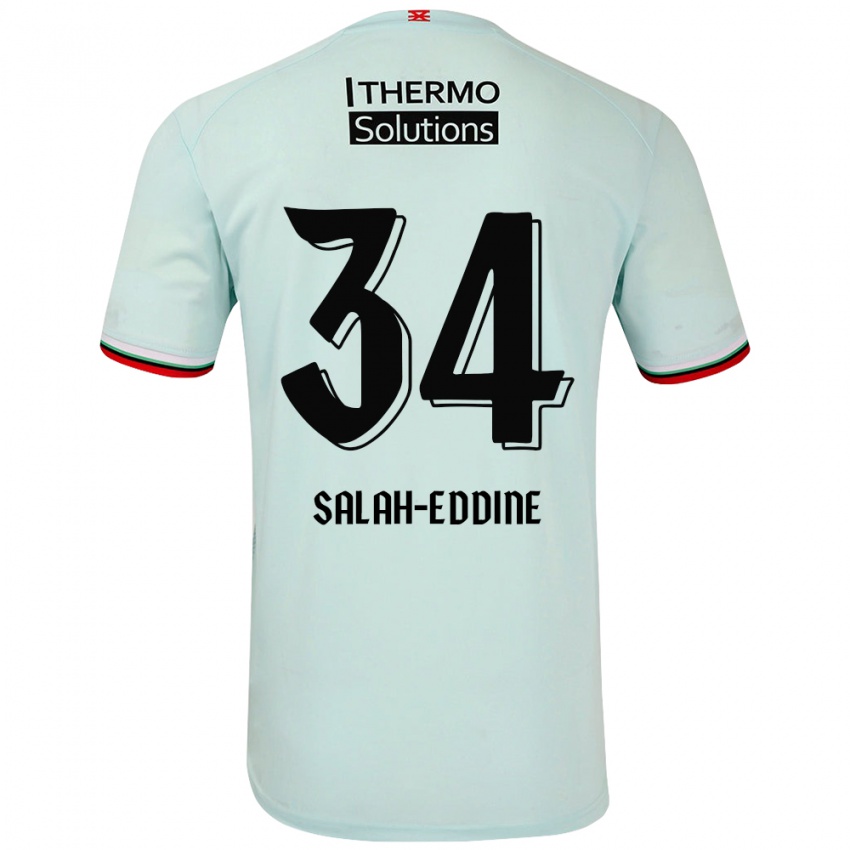 Kinderen Anass Salah-Eddine #34 Lichtgroen Uitshirt Uittenue 2024/25 T-Shirt