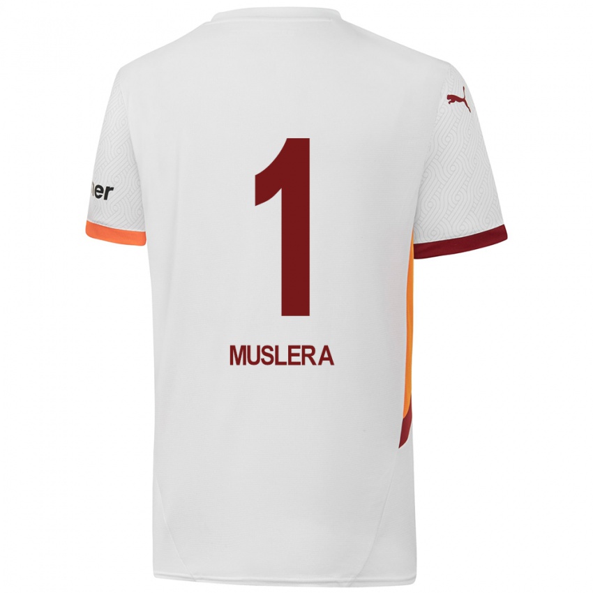 Kinderen Fernando Muslera #1 Wit Geel Rood Uitshirt Uittenue 2024/25 T-Shirt