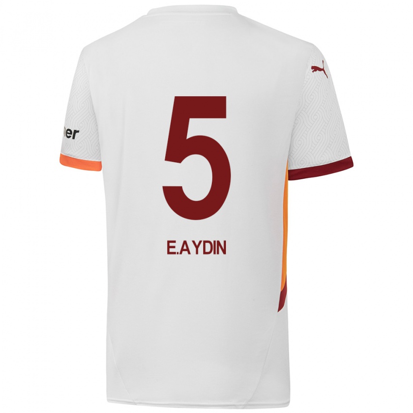 Kinderen Eyüp Aydin #5 Wit Geel Rood Uitshirt Uittenue 2024/25 T-Shirt