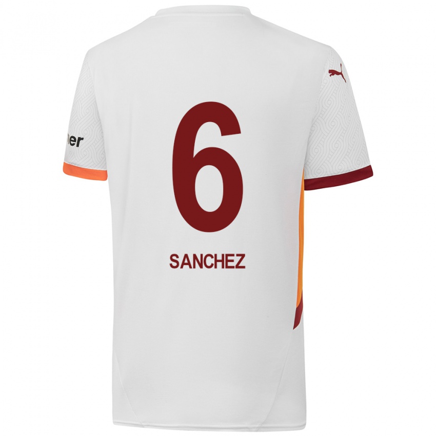 Kinderen Davinson Sanchez #6 Wit Geel Rood Uitshirt Uittenue 2024/25 T-Shirt