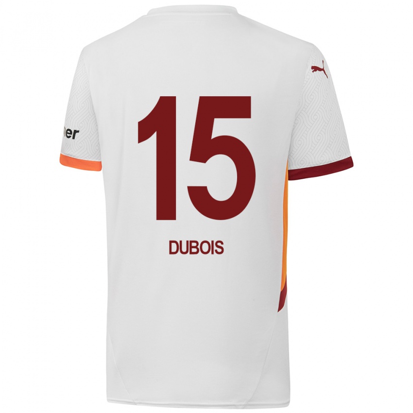 Kinderen Léo Dubois #15 Wit Geel Rood Uitshirt Uittenue 2024/25 T-Shirt