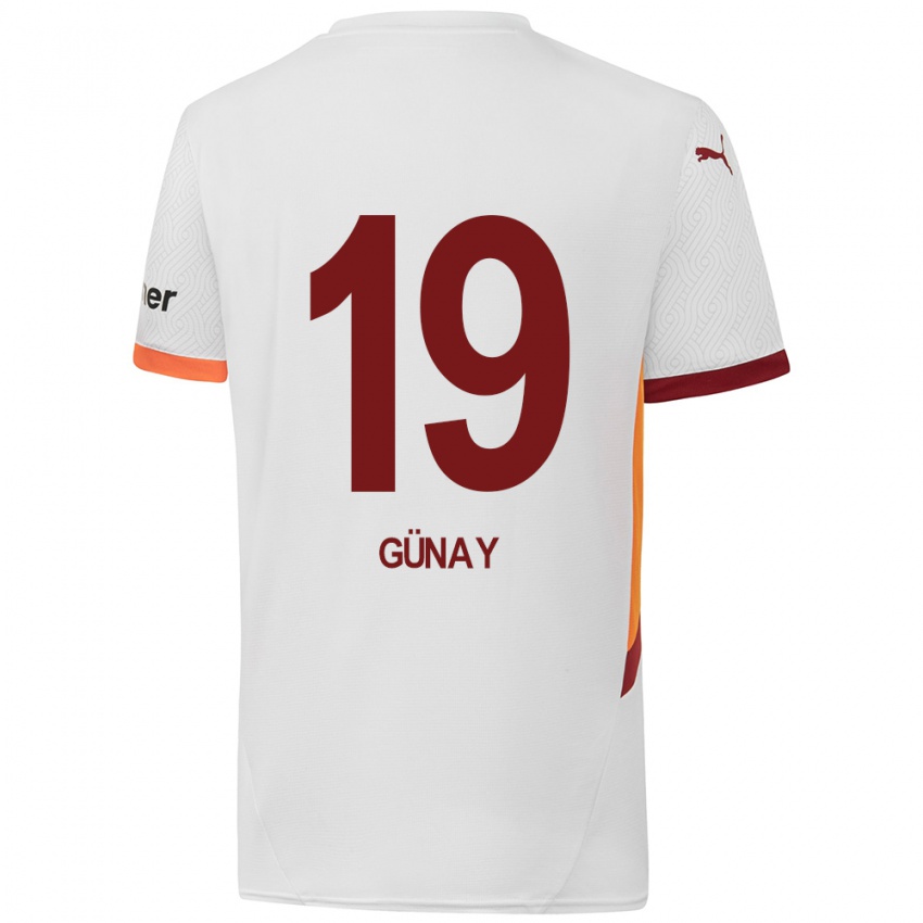 Kinderen Günay Güvenç #19 Wit Geel Rood Uitshirt Uittenue 2024/25 T-Shirt