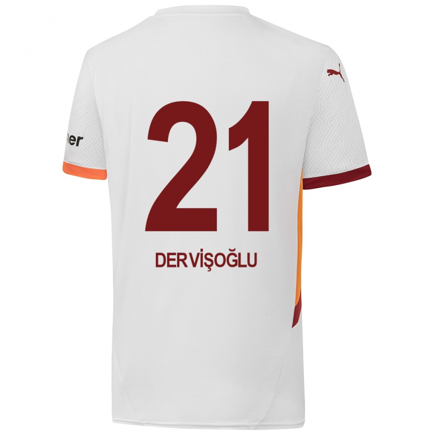 Kinderen Halil Dervişoğlu #21 Wit Geel Rood Uitshirt Uittenue 2024/25 T-Shirt