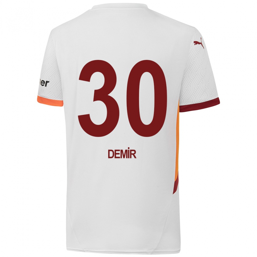 Kinderen Yusuf Demir #30 Wit Geel Rood Uitshirt Uittenue 2024/25 T-Shirt