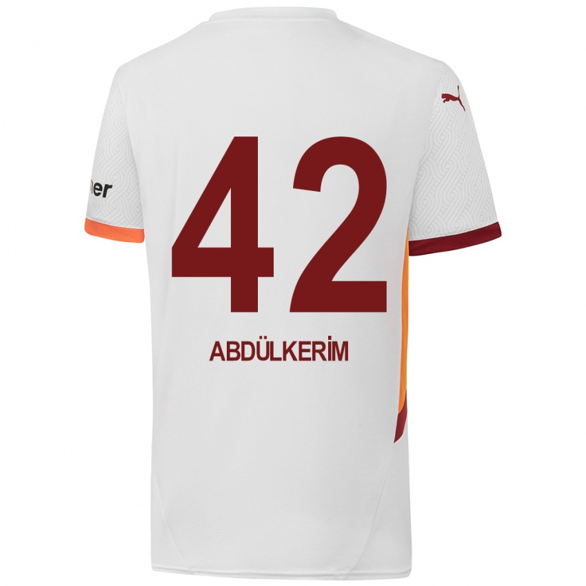 Kinderen Abdülkerim Bardakcı #42 Wit Geel Rood Uitshirt Uittenue 2024/25 T-Shirt