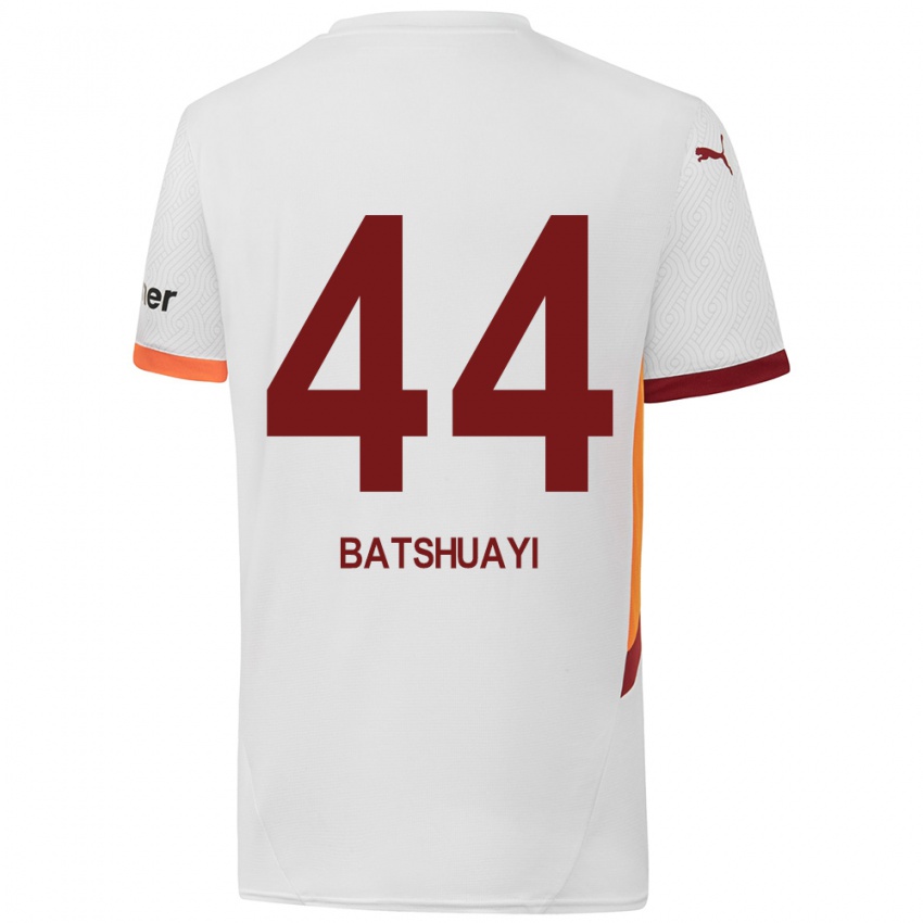 Kinderen Michy Batshuayi #44 Wit Geel Rood Uitshirt Uittenue 2024/25 T-Shirt