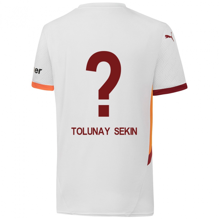 Kinderen Burak Tolunay Sekin #0 Wit Geel Rood Uitshirt Uittenue 2024/25 T-Shirt