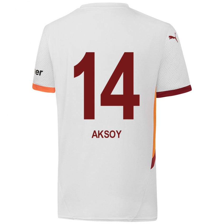 Kinderen Berkan Aksoy #14 Wit Geel Rood Uitshirt Uittenue 2024/25 T-Shirt