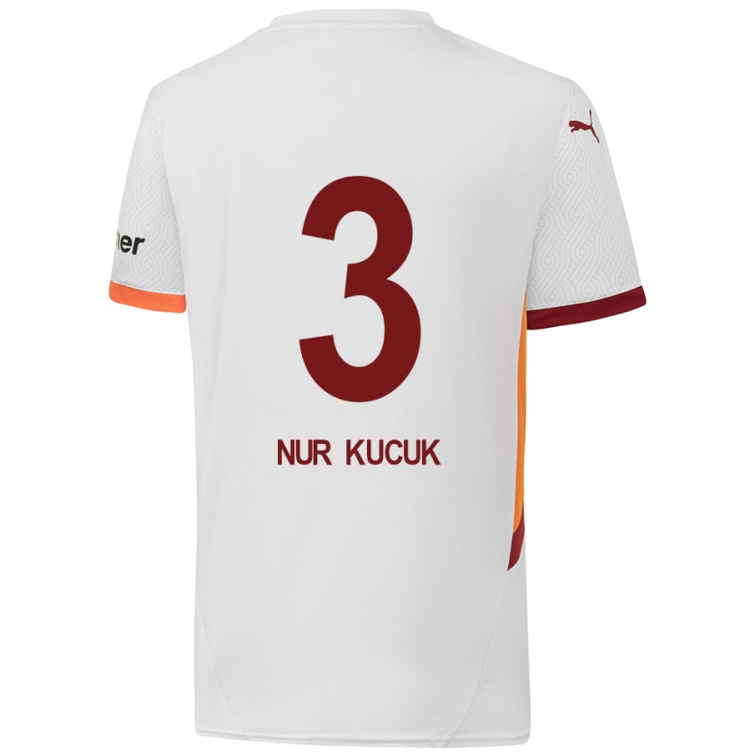 Kinderen Rabia Nur Küçük #3 Wit Geel Rood Uitshirt Uittenue 2024/25 T-Shirt