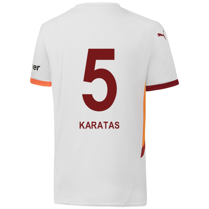 Kinderen Eda Karataş #5 Wit Geel Rood Uitshirt Uittenue 2024/25 T-Shirt