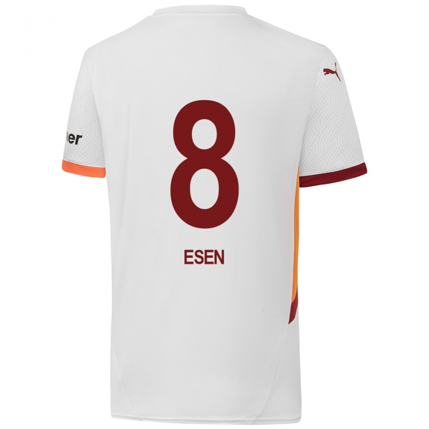 Kinderen Emine Ecem Esen #8 Wit Geel Rood Uitshirt Uittenue 2024/25 T-Shirt