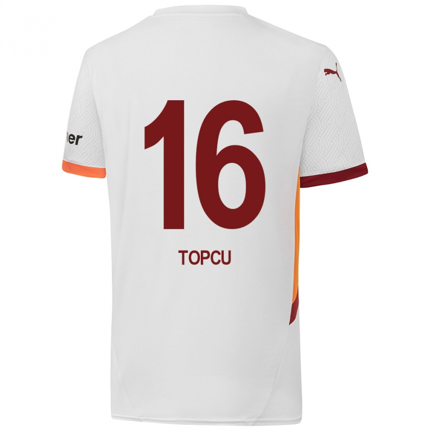 Kinderen Ebru Topçu #16 Wit Geel Rood Uitshirt Uittenue 2024/25 T-Shirt