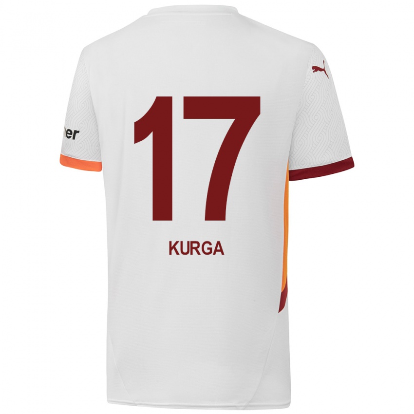 Kinderen Handan Kurğa #17 Wit Geel Rood Uitshirt Uittenue 2024/25 T-Shirt